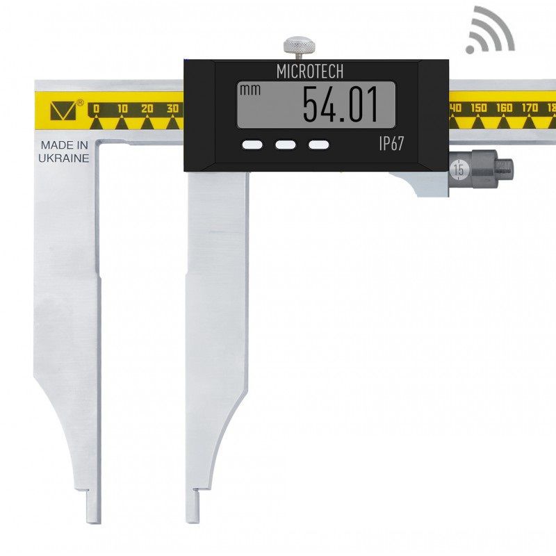 Digital Caliper MICROTECH Long Jaw Wireless IP67