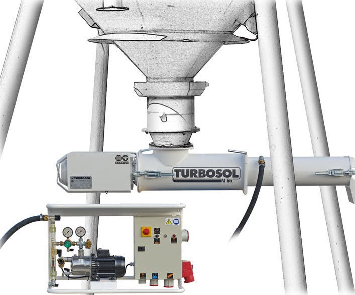 Conical screw mixer / continuous / for liquids / for concrete