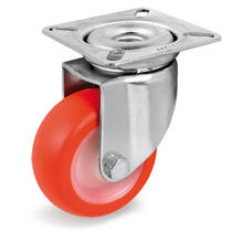 Swivel caster / base plate / double / polyamide