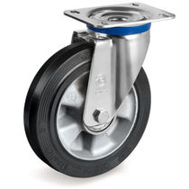 Swivel caster / base plate / low-noise /...