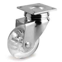 Swivel caster / base plate / solid / methacrylate