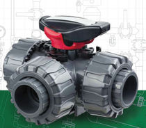 3-way ball valve DN 15 - 50, max. 16 bar | TKD-PVC-U series FIP - Formatura Iniezione Polimeri