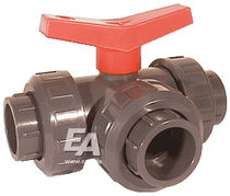 3-way plastic ball valve DN 32, PN 10 | DK series END-Armaturen GmbH & Co. KG