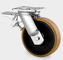 cast iron wheel and caster with polyurethane tread max. 2 000 kg, &oslash; 300 mm  TENTE