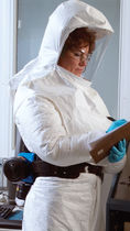 chemical protective clothing: suit with powered air-purifying respirator (PAPR) RT Series Bullard