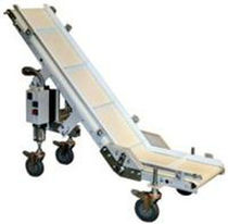 cleated belt conveyor with adjustable slope  Autobag