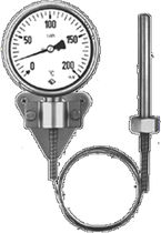 dial gas expansion thermometer with capillary TFCh / TFChG Armaturenbau