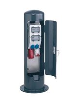 fixed outdoor electric distribution bollard  16 - 63 A, 230 - 400 V, IP44 | 83685   Mennekes