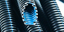 halogen-free corrugated polypropylene cable protection conduit &oslash; 16 - 25 mm, 750 N | FLEX HiSpeed&trade;   PM PLASTIC MATERIALS
