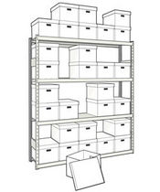 mini-racking unit for record storage 66" x 15" x 75", 725 lb | SRD8003 Rousseau Metal