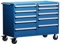 mobile 10 drawer cabinet 48" x 27" x 45&frac12;", 400 lb | R5DHG-3807 Rousseau Metal