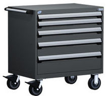 mobile 5 drawer cabinet 30" x 21" x 37&frac12;", 400 lb | R5BDD-3003 Rousseau Metal
