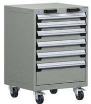 mobile 6 drawer cabinet 24" x 21" x 35&frac14;", 400 lb | R5BCD-3051 Rousseau Metal