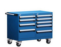 mobile 9 drawer cabinet 36" x 21" x 29&frac14;", 100 lb | L3BED-2401L3 Rousseau Metal