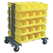 perforated panel trolley with storage bins  Strong Hold Products