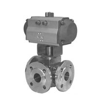 pneumatically actuated 3-way ball valve DN 15 - 100, max. 40 bar SAMSON