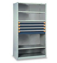 shelving with modular drawers 42" x 18" x 75", 650 lb | R5SGC-751801 Rousseau Metal