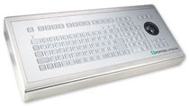 stainless steel industrial keyboard with trackball 0.3 mm, 2.6 N, IP65 | KS02012 INDUKEY