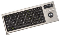stainless steel industrial keyboard with trackball DBL-810-TB IKEY Industrial Peripherals