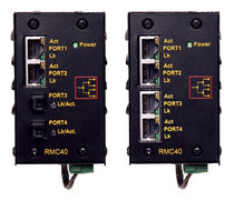 unmanaged industrial Ethernet to fiber optic converter switch 4 port, 10/100BaseTX | RMC40 RuggedCom