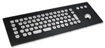 vandal proof stainless steel industrial keyboard with trackball 1.5 mm, 1 N, IP65 | KV16224 InduDur INDUKEY