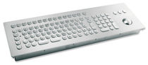 vandal proof stainless steel industrial keyboard with trackball 1.5 mm, 1 N, IP65 | KV14005 InduSteel 3 INDUKEY