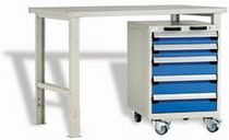 workbench with 5 drawers 60'' x 30'' x 34'', 400 lb | R5WH5-1101 Rousseau Metal