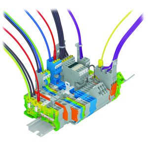 screwless terminal block / DIN rail-mounted / plug-in / switching