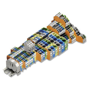 push-in terminal block / spring cage connection / DIN rail-mounted / plug-in