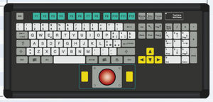 panel-mount keyboard / with trackball / PS2 / membrane