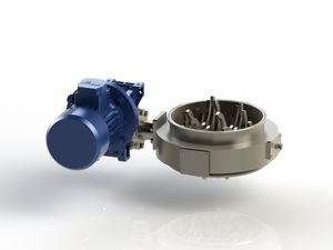 single-roll lump breaker / horizontal / for powders