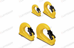 lifting hook / clevis / with safety locking device / steel
