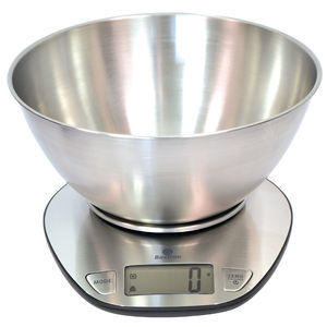 benchtop scale / with LCD display / stainless steel pan / battery-powered