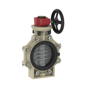 lug type valve / butterfly / with handwheel / PVC