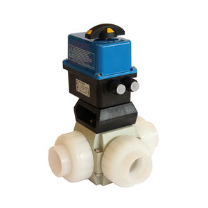 ball valve / electrically-actuated / PVDF / T