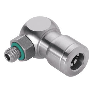push-in fitting / angle / pneumatic / stainless steel