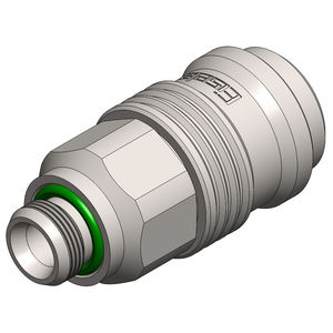 quick coupling / straight / pneumatic / stainless steel