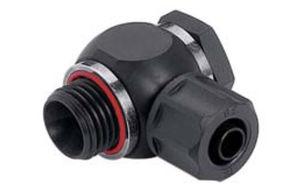 screw-in fitting / elbow / pneumatic / swivel