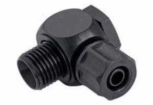 screw-in fitting / elbow / pneumatic / swivel