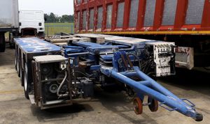4-axle trailer / platform / for heavy material handling