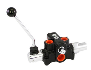 spool hydraulic directional control valve / lever-operated / 4-way / pressure-compensated