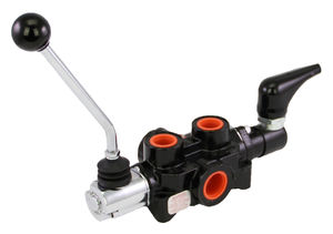 spool hydraulic directional control valve / lever-operated / 4-way / compact