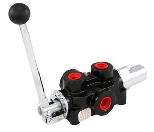 spool hydraulic directional control valve / lever-operated / 4-way / compact