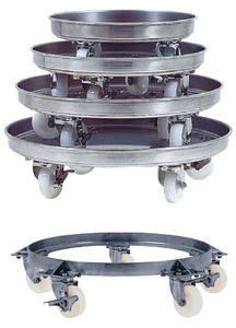 handling cart / stainless steel / container / with swivel casters