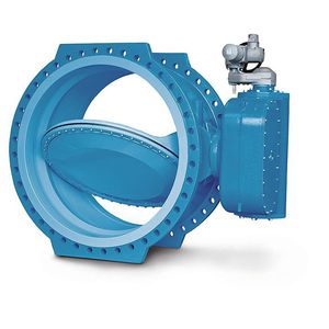 butterfly valve / hydraulically-operated / for water / double-offset