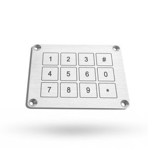 12-key keypad / panel-mount / metal / vandal-proof