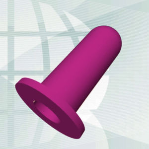 conical plug / male / silicone / flanged