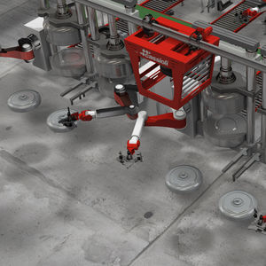 handling cart / steel / motorized / rail-mounted
