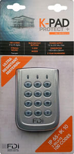 12-key keypad / wall-mounted / zinc / vandal-proof