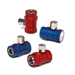 push-to-lock fitting / elbow / hydraulic / brass